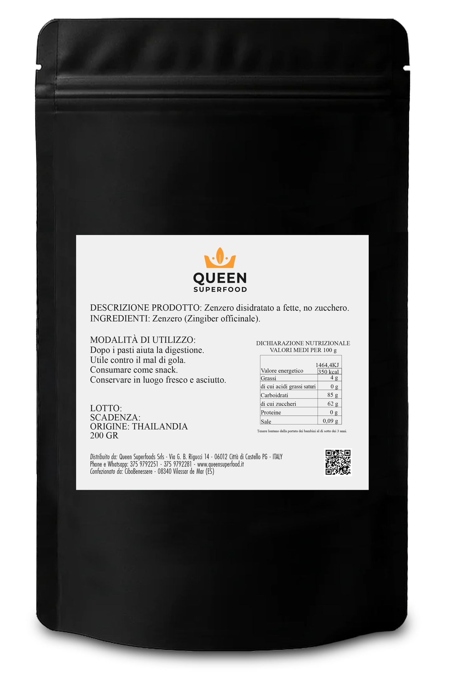 Zenzero Disidratato Naturale Senza Zucchero